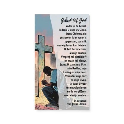 Set of Dutch prayer cards; to share | Double-sided | NL | Praying Man / Sinner's Prayer | John 3:16