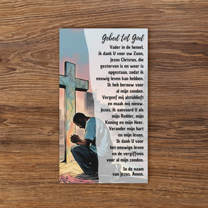 Set of Dutch prayer cards; to share | Double-sided | NL | Praying Man / Sinner's Prayer | John 3:16