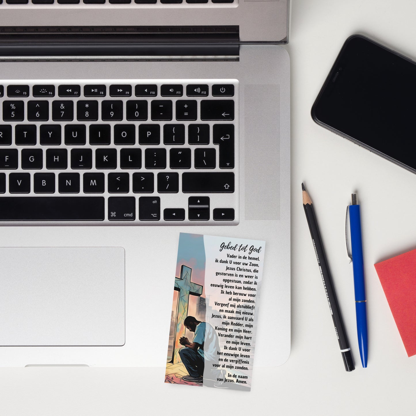 Set of Dutch prayer cards; to share | Double-sided | NL | Praying Man / Sinner's Prayer | John 3:16