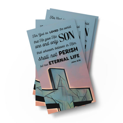 Set of English prayer cards; to share | Double-sided | Praying Man / Sinner's Prayer | John 3:16