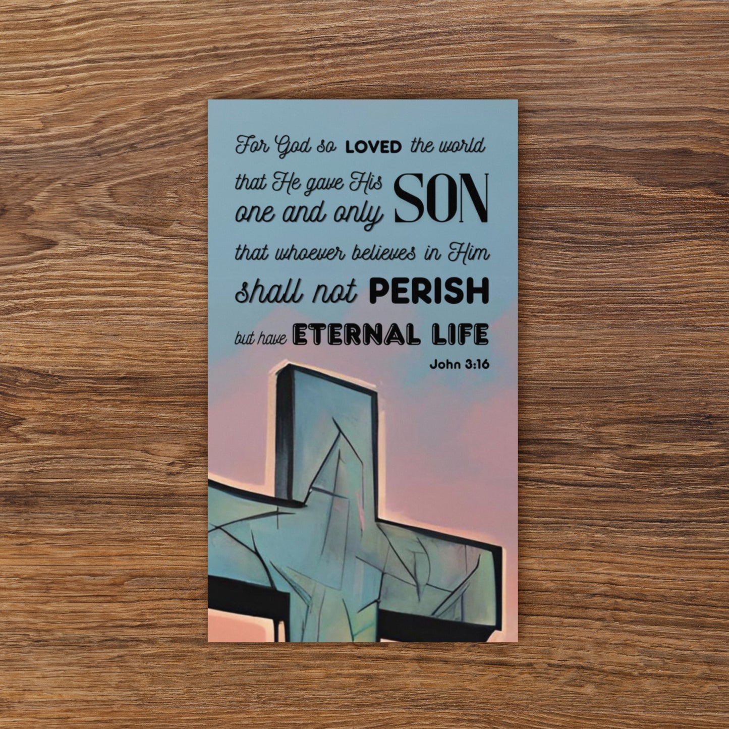 Set of English prayer cards; to share | Double-sided | Praying Man / Sinner's Prayer | John 3:16