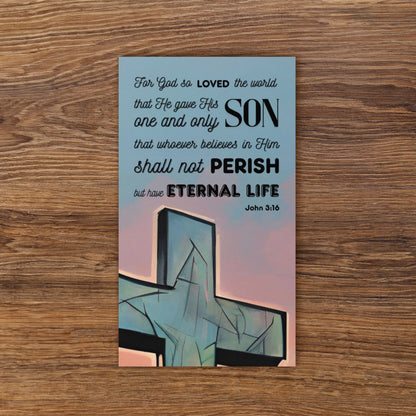 Set of English prayer cards; to share | Double-sided | Praying Man / Sinner's Prayer | John 3:16
