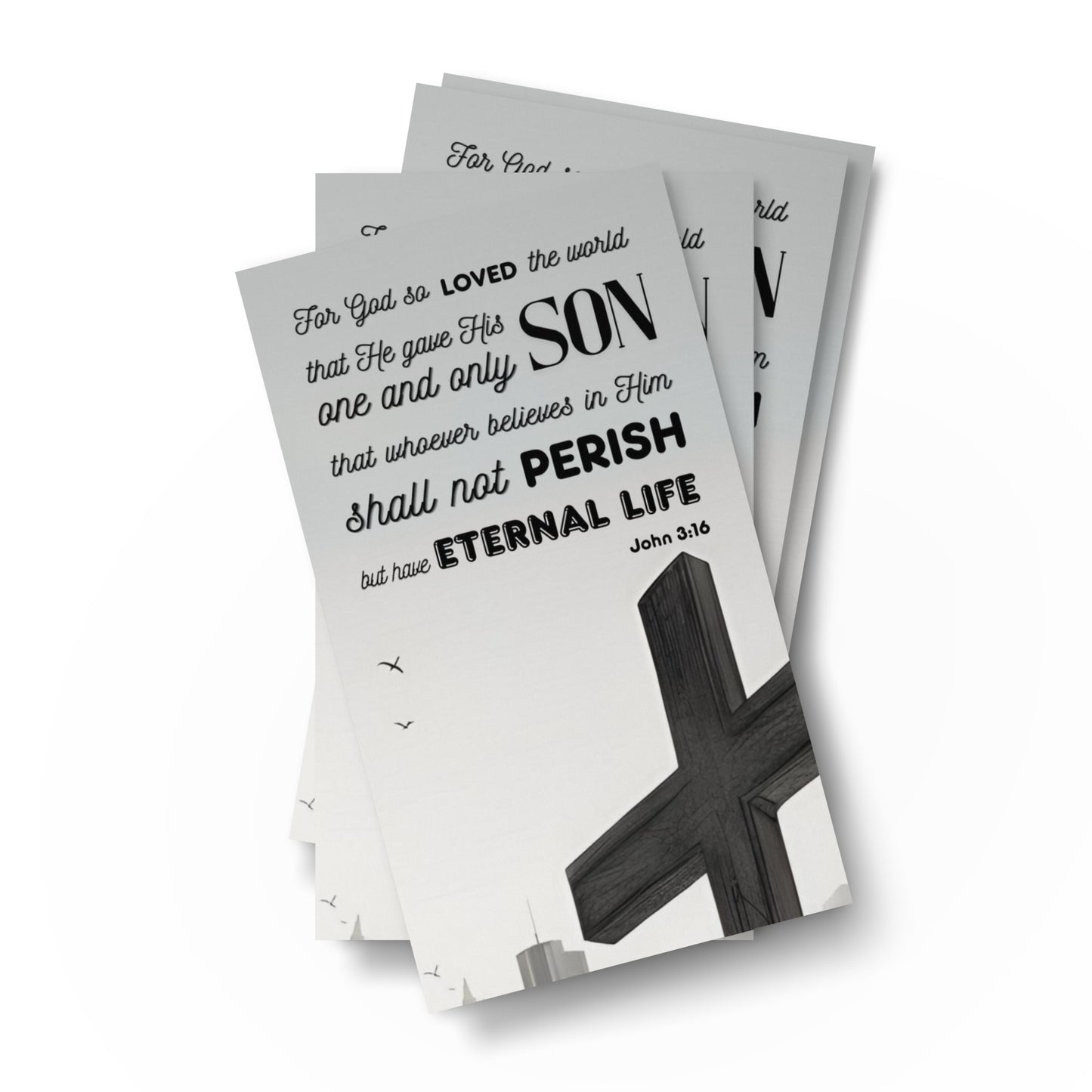 Set of English prayer cards; to share | Double-sided | Woman Praying / Sinner's Prayer | John 3:16