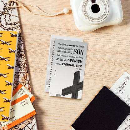 Set of English prayer cards; to share | Double-sided | Woman Praying / Sinner's Prayer | John 3:16