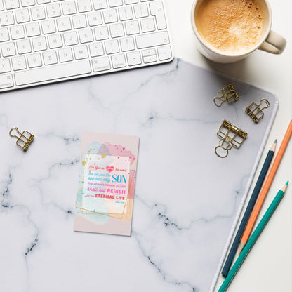 Set of English encouragement cards; to share | One-sided | John 3:16 - Colored