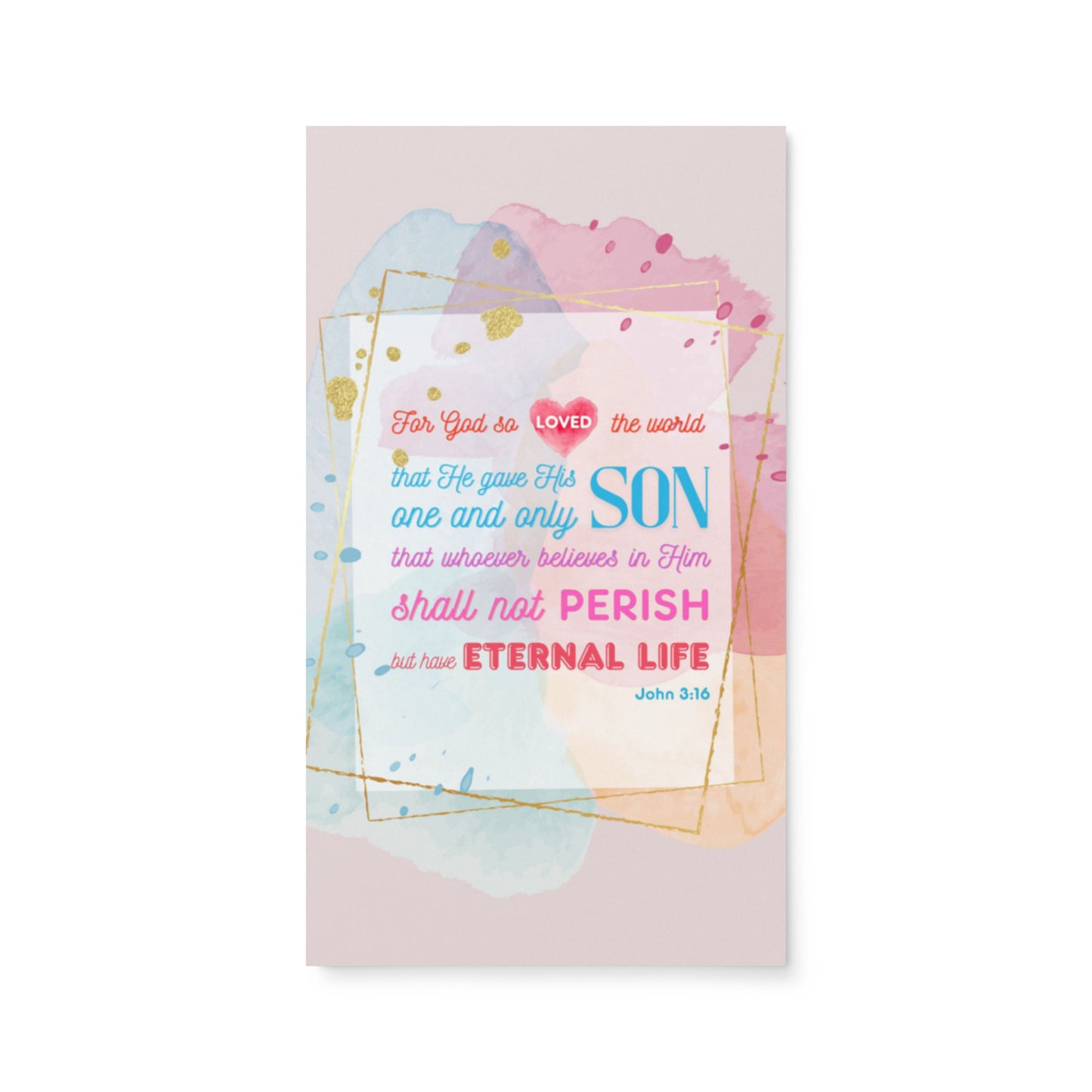 Set of English encouragement cards; to share | One-sided | John 3:16 - Colored