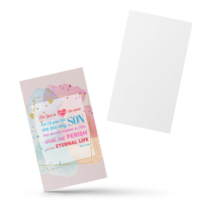 Set of English encouragement cards; to share | One-sided | John 3:16 - Colored
