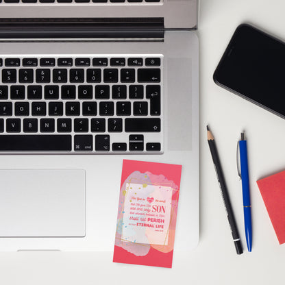 Set of English encouragement cards; to share | One-sided | John 3:16 - Red