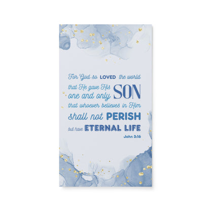 Set of English encouragement cards; to share | One-sided | John 3:16 - Dark Blue