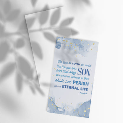 Set of English encouragement cards; to share | One-sided | John 3:16 - Dark Blue