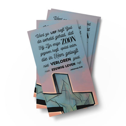 Set of Dutch prayer cards; to share | Double-sided | NL | Praying Man / Sinner's Prayer | John 3:16