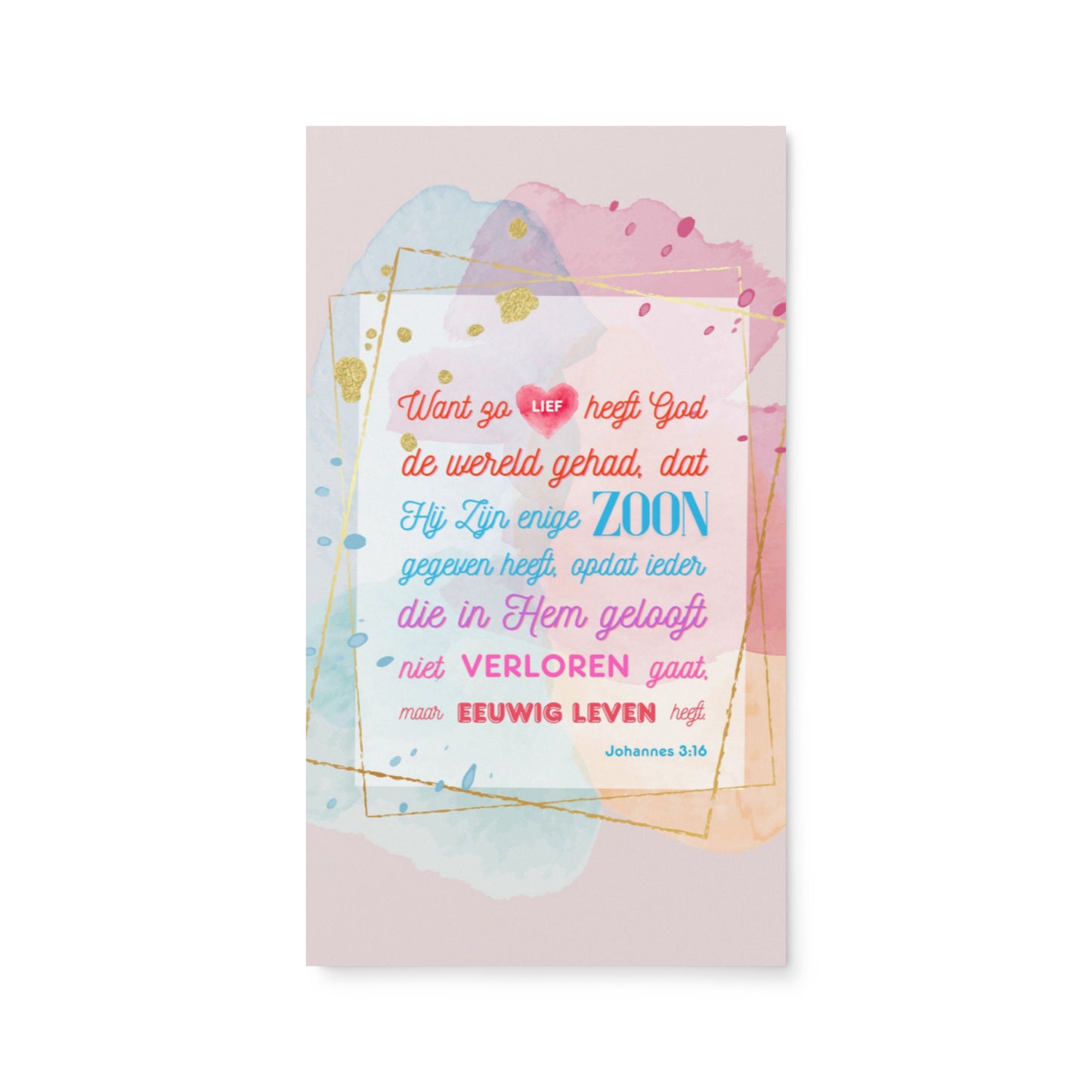 Set of Dutch encouragement cards; to share | One-sided | NL | John 3:16 - Colored