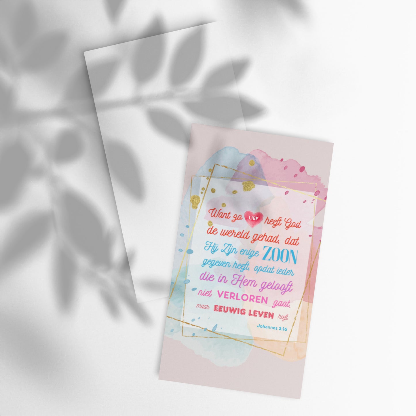 Set of Dutch encouragement cards; to share | One-sided | NL | John 3:16 - Colored