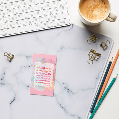 Set of Dutch encouragement cards; to share | One-sided | NL | John 3:16 - Pink
