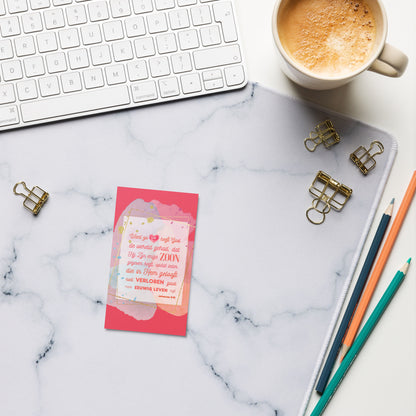 Set of Dutch encouragement cards; to share | Single-sided | NL | John 3:16 - Red