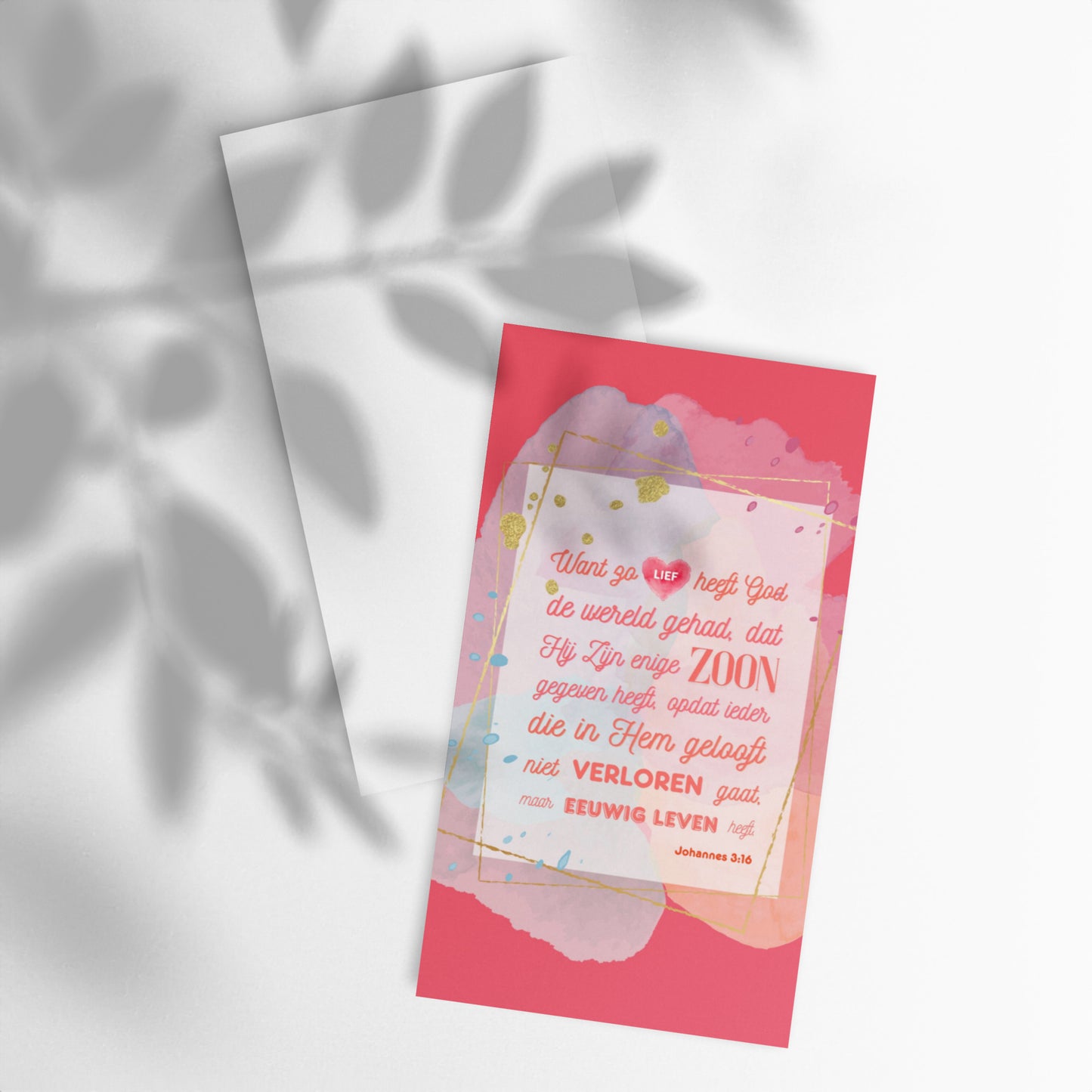Set of Dutch encouragement cards; to share | Single-sided | NL | John 3:16 - Red