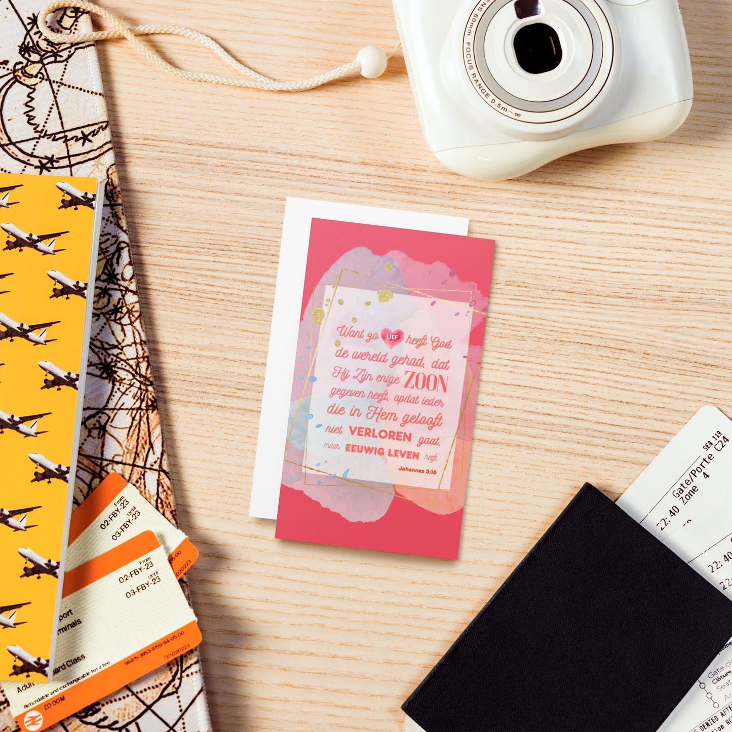 Set of Dutch encouragement cards; to share | Single-sided | NL | John 3:16 - Red