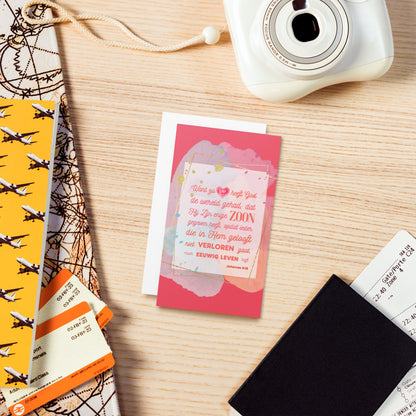 Set of Dutch encouragement cards; to share | Single-sided | NL | John 3:16 - Red