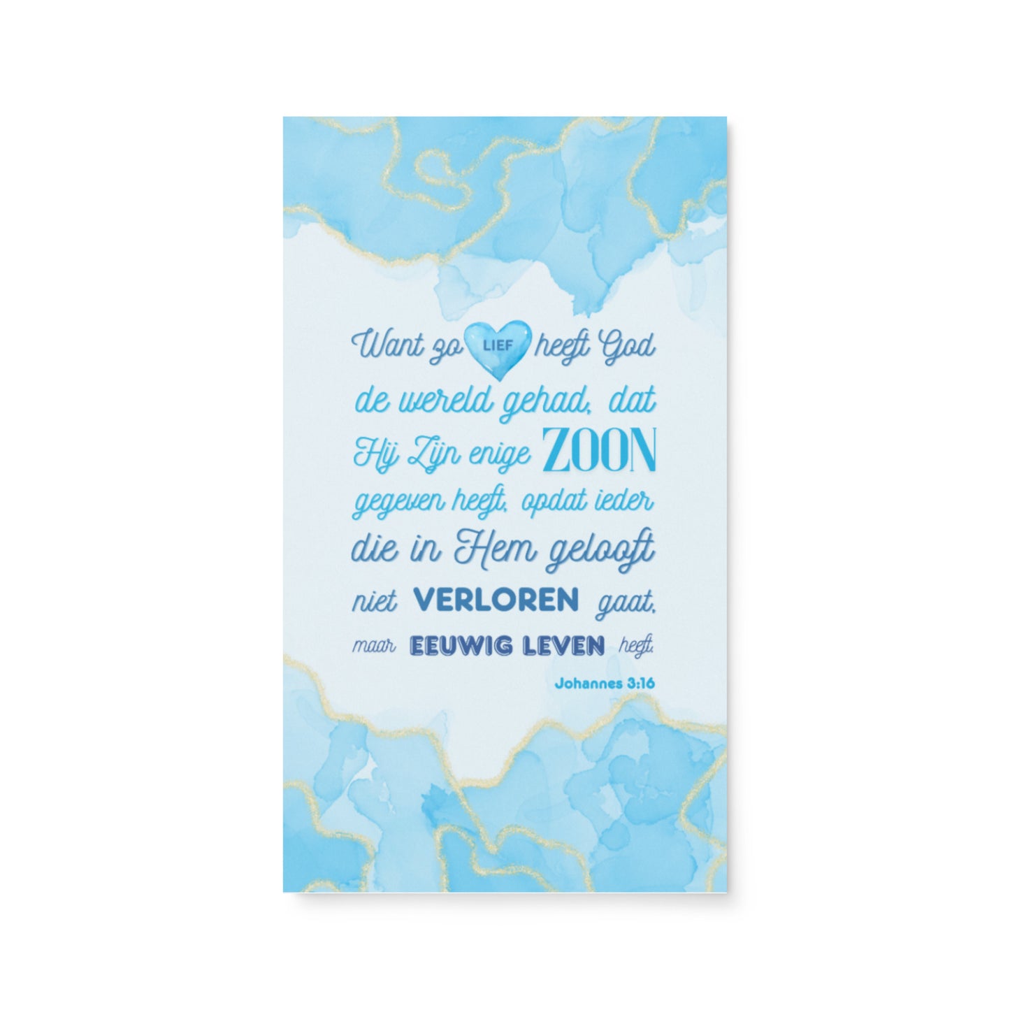 Set of Dutch encouragement cards; to share | One-sided | NL | John 3:16 - Light Blue