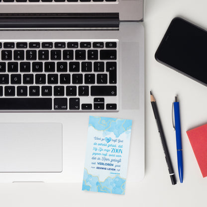 Set of Dutch encouragement cards; to share | One-sided | NL | John 3:16 - Light Blue