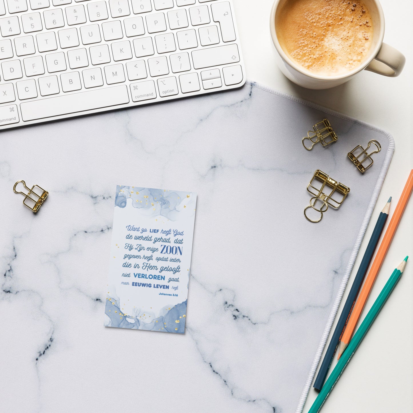 Set of Dutch encouragement cards; to share | One-sided | NL | John 3:16 - Dark Blue