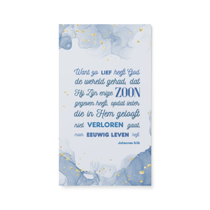 Set of Dutch encouragement cards; to share | One-sided | NL | John 3:16 - Dark Blue