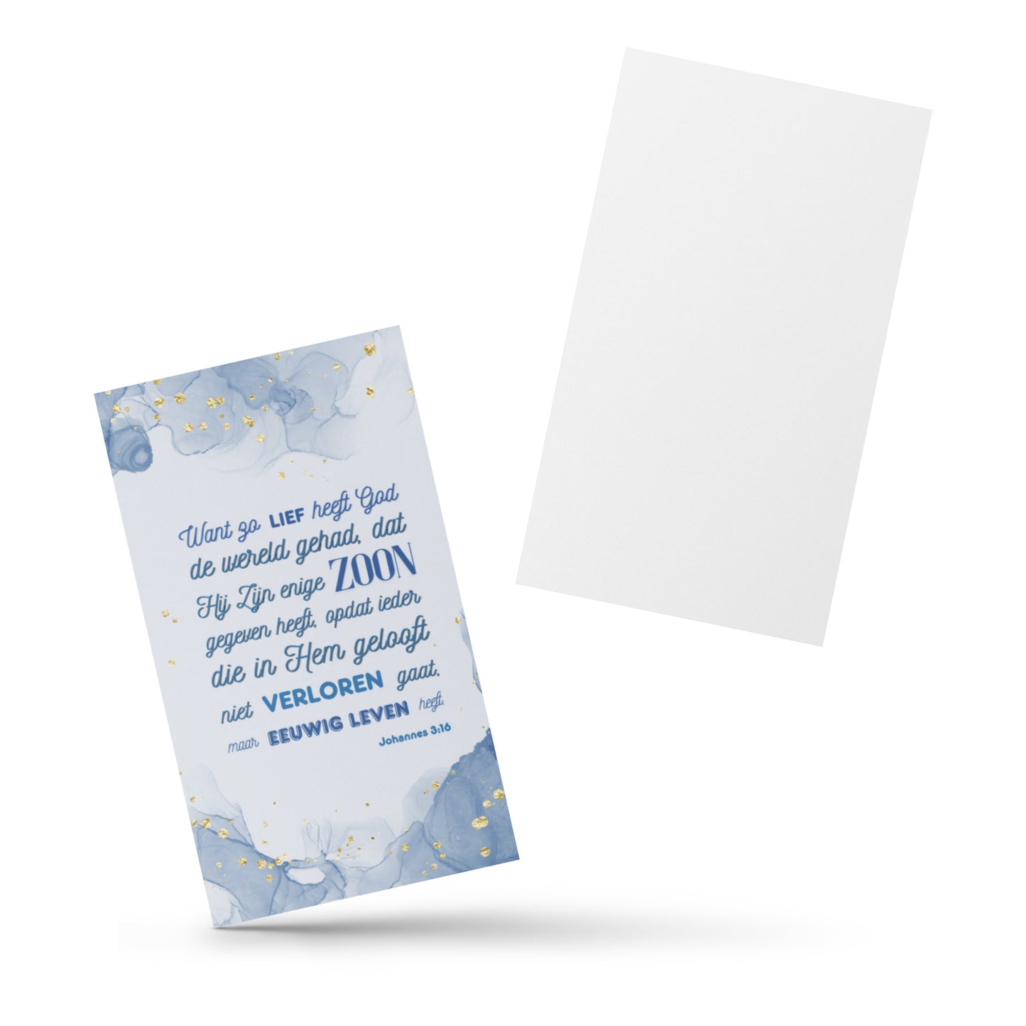 Set of Dutch encouragement cards; to share | One-sided | NL | John 3:16 - Dark Blue