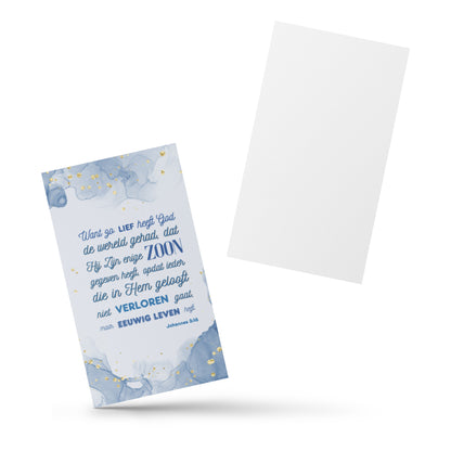 Set of Dutch encouragement cards; to share | One-sided | NL | John 3:16 - Dark Blue
