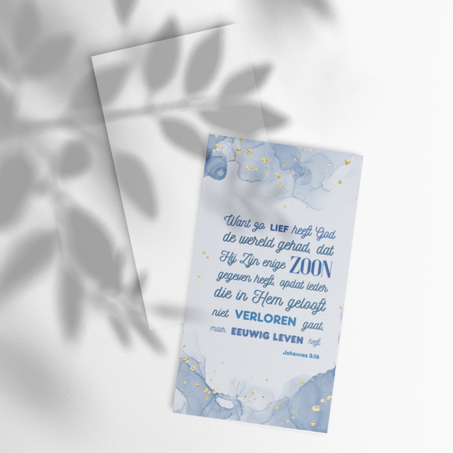 Set of Dutch encouragement cards; to share | One-sided | NL | John 3:16 - Dark Blue