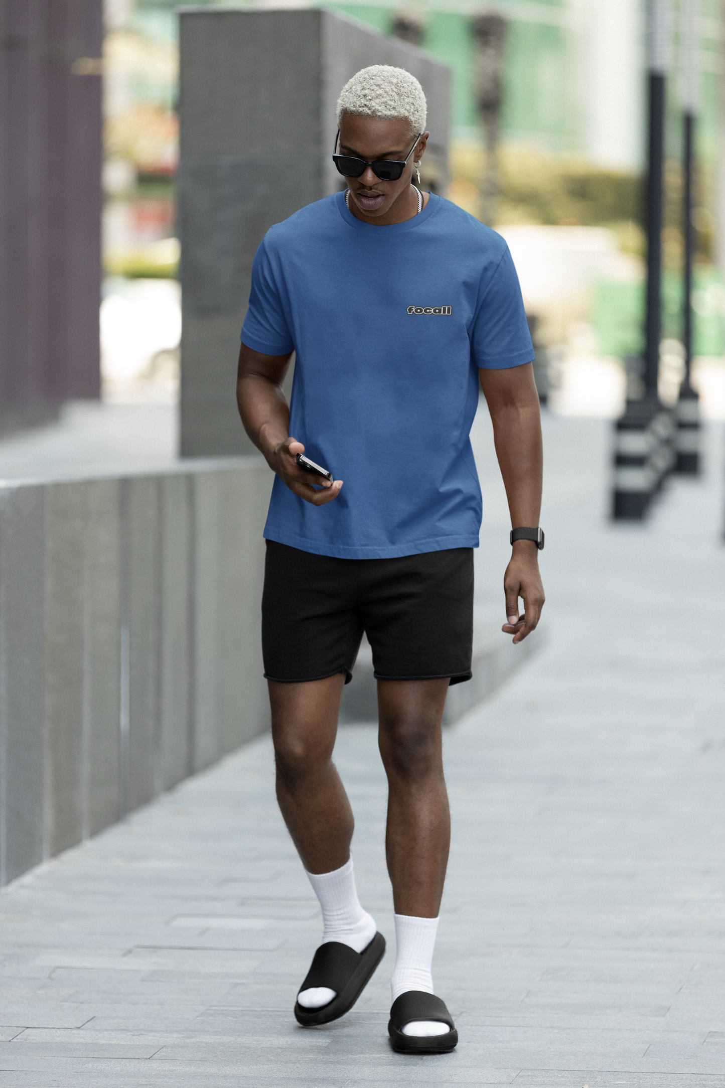 Classic Unisex Crew Neck T-Shirt | Back | Let's give God the glory - Yellow letters