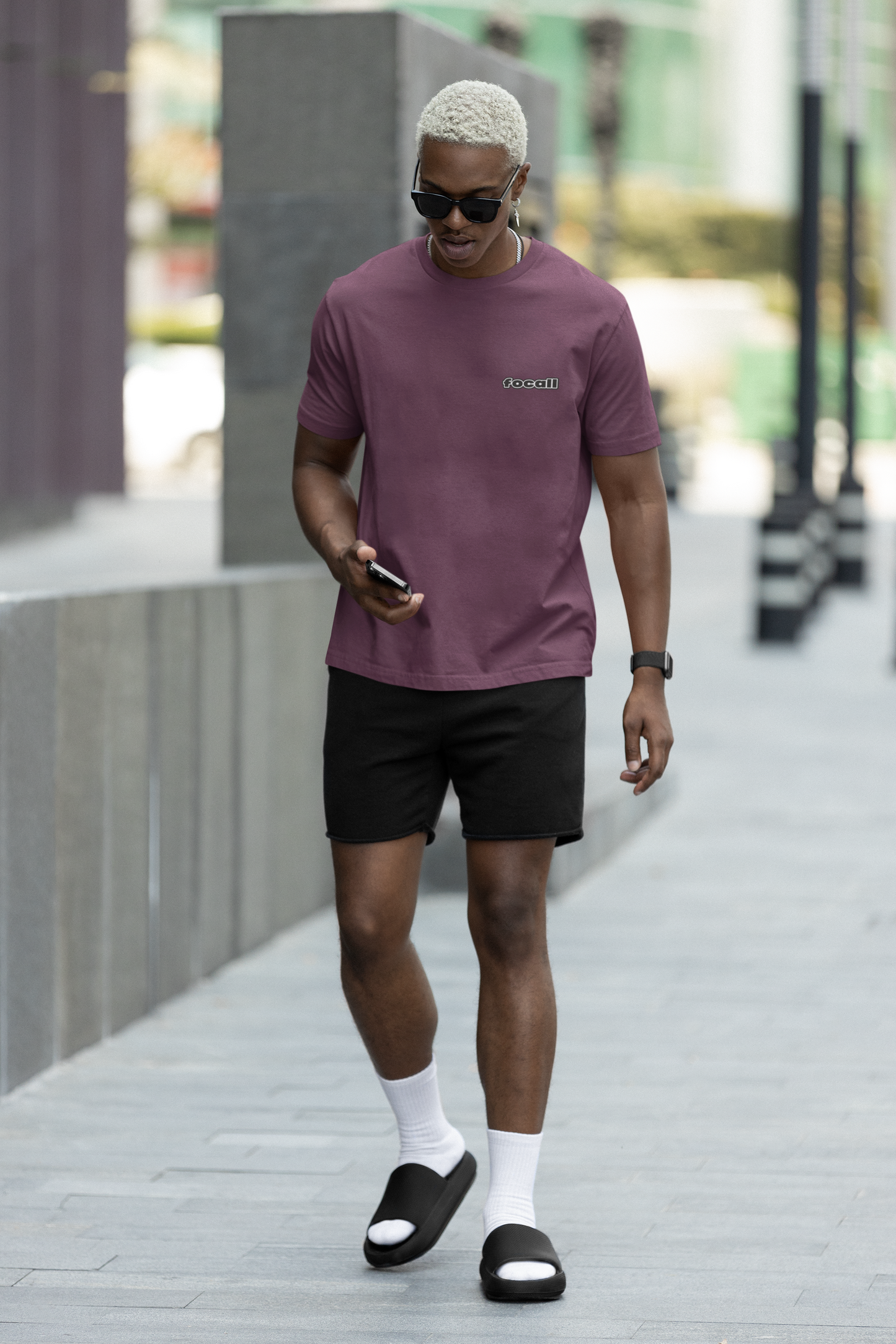 Classic Unisex Crew Neck T-Shirt | Back | Let's give God the glory - Yellow letters