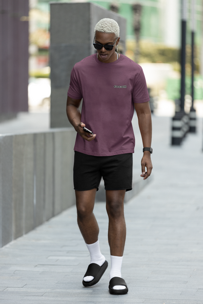 Classic Unisex Crew Neck T-Shirt | Back | Let's give God the glory - Yellow letters