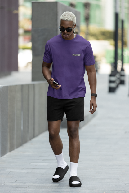 Classic Unisex Crew Neck T-Shirt | Back | Let's give God the glory - Yellow letters