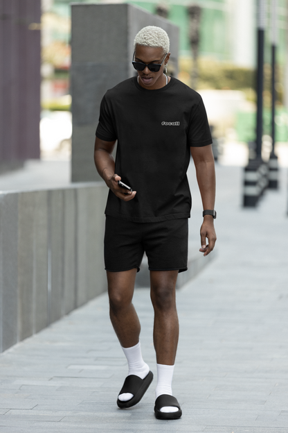 Classic Unisex Crew Neck T-Shirt | Back | Let's give God the glory - Yellow letters