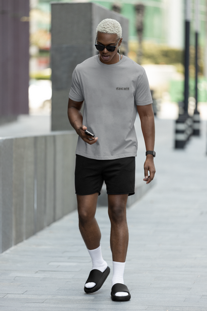 Classic Unisex Crew Neck T-Shirt | Back | Let's give God the glory - Yellow letters