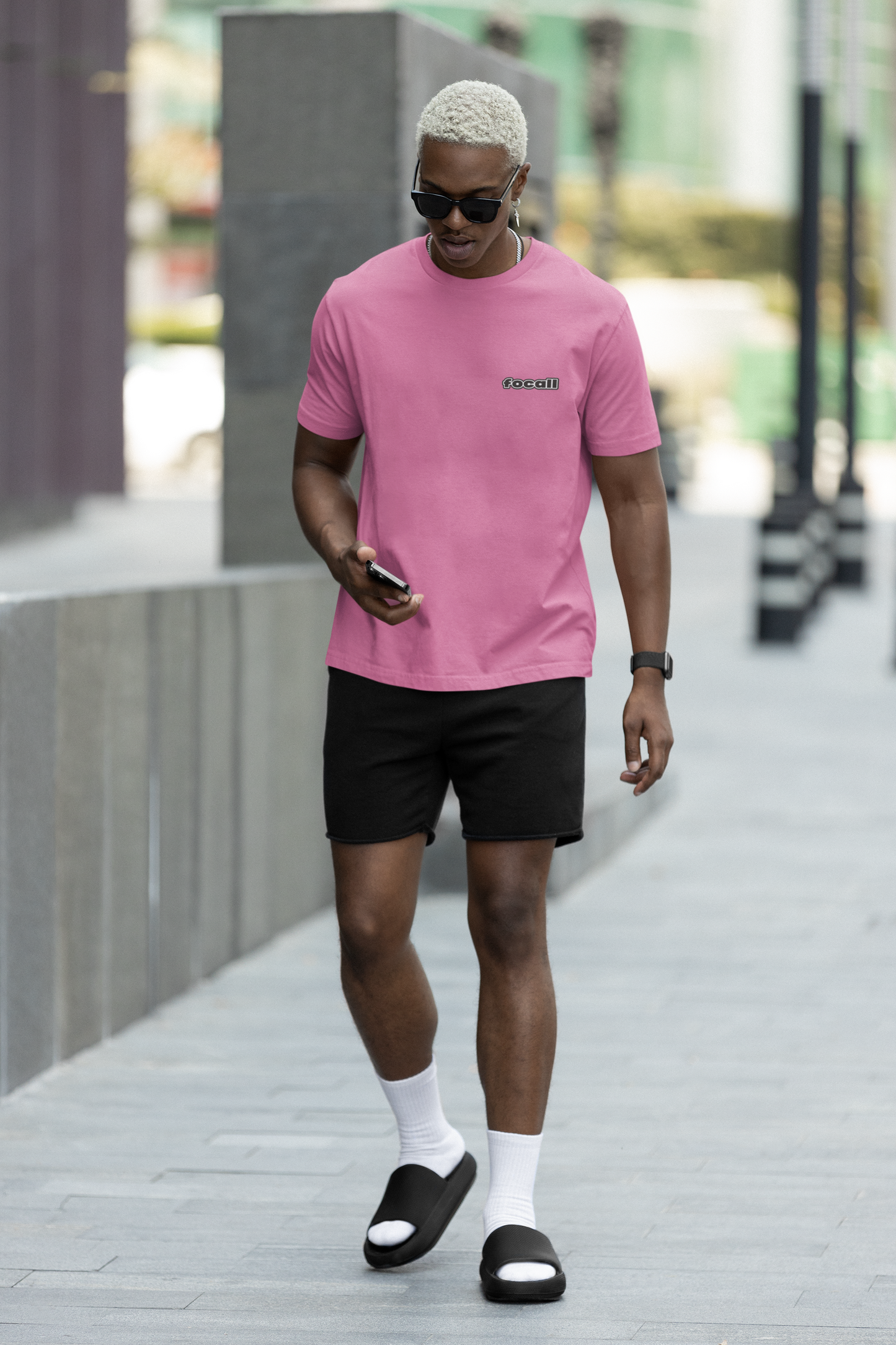 Classic Unisex Crew Neck T-Shirt | Back | Let's give God the glory - Yellow letters