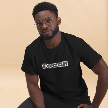 Classic Unisex Crew Neck T-Shirt | Focall Black White Letters