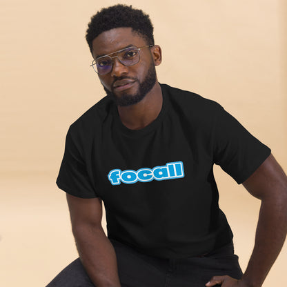 Classic Unisex Crew Neck T-Shirt | Focall Blue White Letters