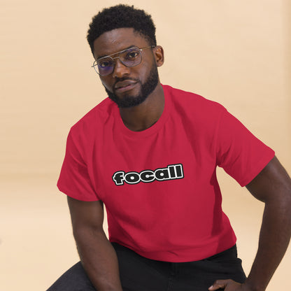 Classic Unisex Crew Neck T-Shirt | Focall Black White Letters