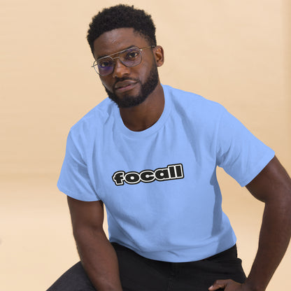 Classic Unisex Crew Neck T-Shirt | Focall Black White Letters
