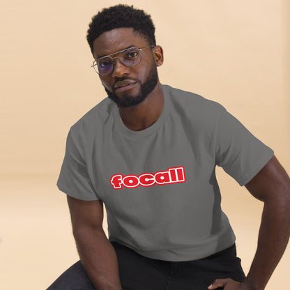 Classic Unisex Crew Neck T-Shirt | Focall Red White Letters