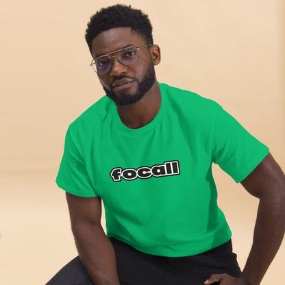 Classic Unisex Crew Neck T-Shirt | Focall Black White Letters