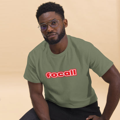 Classic Unisex Crew Neck T-Shirt | Focall Red White Letters