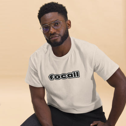 Classic Unisex Crew Neck T-Shirt | Focall Black White Letters