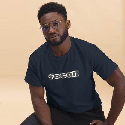 Classic Unisex Crew Neck T-Shirt | Focall Black White Letters