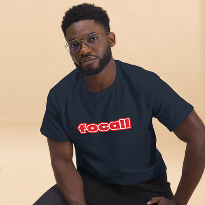 Classic Unisex Crew Neck T-Shirt | Focall Red White Letters