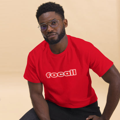 Classic Unisex Crew Neck T-Shirt | Focall Red White Letters