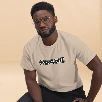 Classic Unisex Crew Neck T-Shirt | Focall Black White Letters