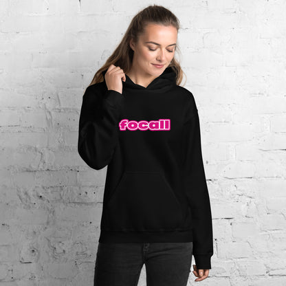 Unisex Classic Pullover Hoodie | Focall Pink White letters