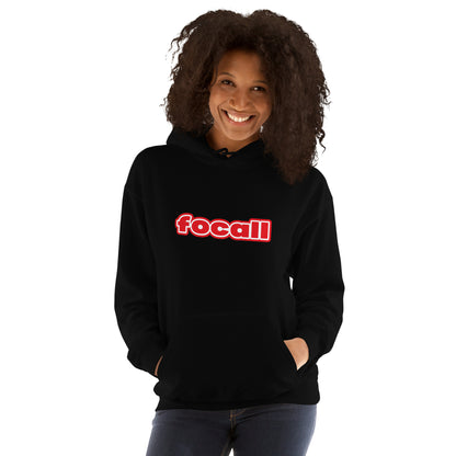 Unisex Classic Pullover Hoodie | Focall Red White letters
